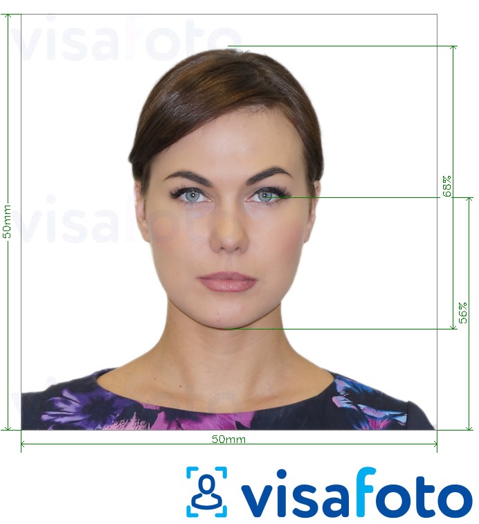 Esimerkkikuva Tšekin tasavalta Passport 5x5cm (50x50mm), joka täyttää tarkat kokovaatimukset