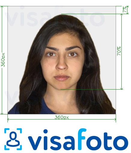 Esimerkkikuva Intian OCI-passi 360x360 - 900x900 pikseliä, joka täyttää tarkat kokovaatimukset