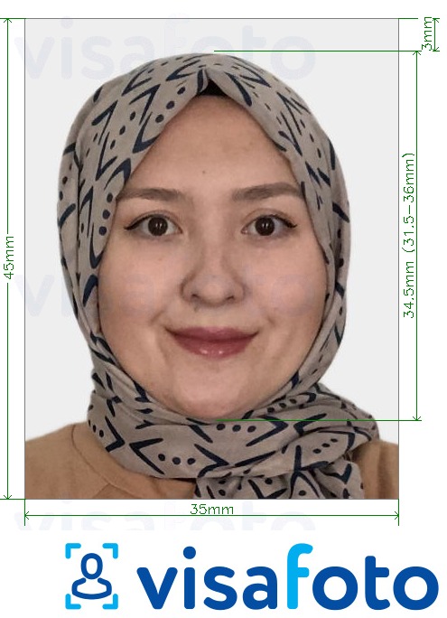 Esimerkkikuva Kazakstanin passi verkossa 413x531 pikseliä, joka täyttää tarkat kokovaatimukset