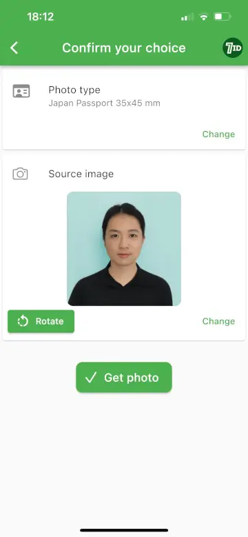 7ID App: Netherlands passport Photo Size