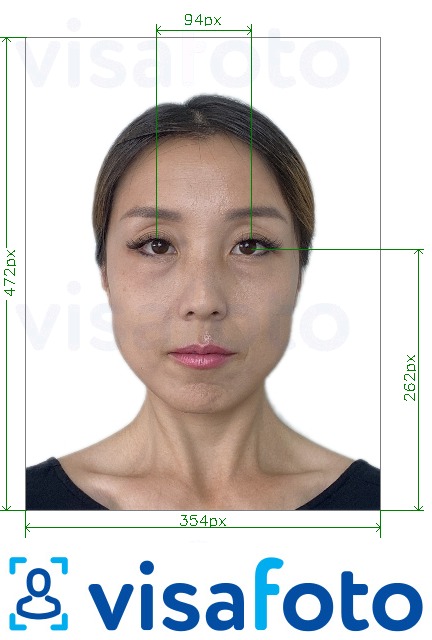 Esimerkkikuva Kiina 354x472 pikseliä silmillään ristikkäin, joka täyttää tarkat kokovaatimukset