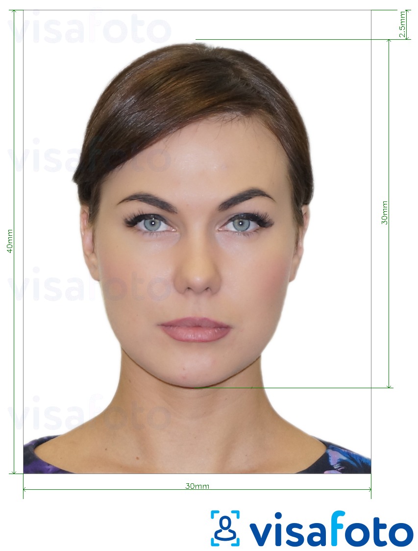 Esimerkkikuva Moldovan henkilökortti (Buletin de identitate) 3x4 cm, joka täyttää tarkat kokovaatimukset