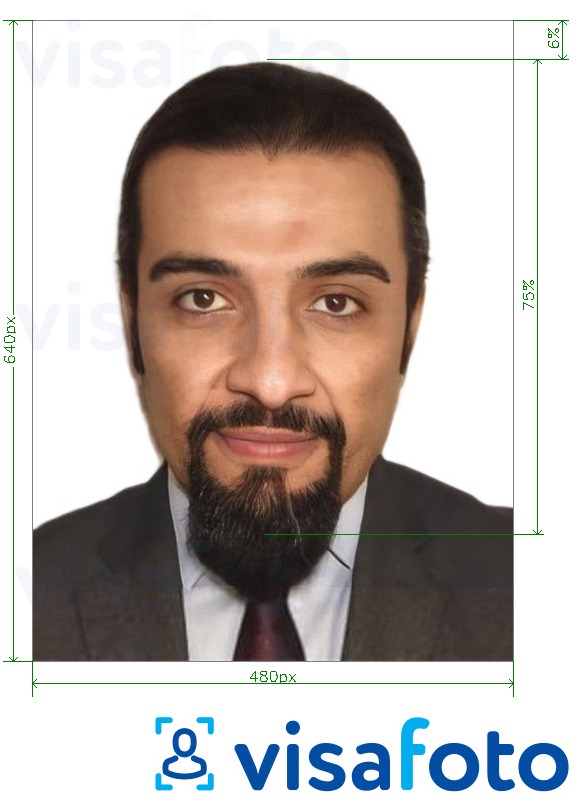 Esimerkkikuva Saudi-Arabia henkilökortti Absher 640x480 pikseliä, joka täyttää tarkat kokovaatimukset